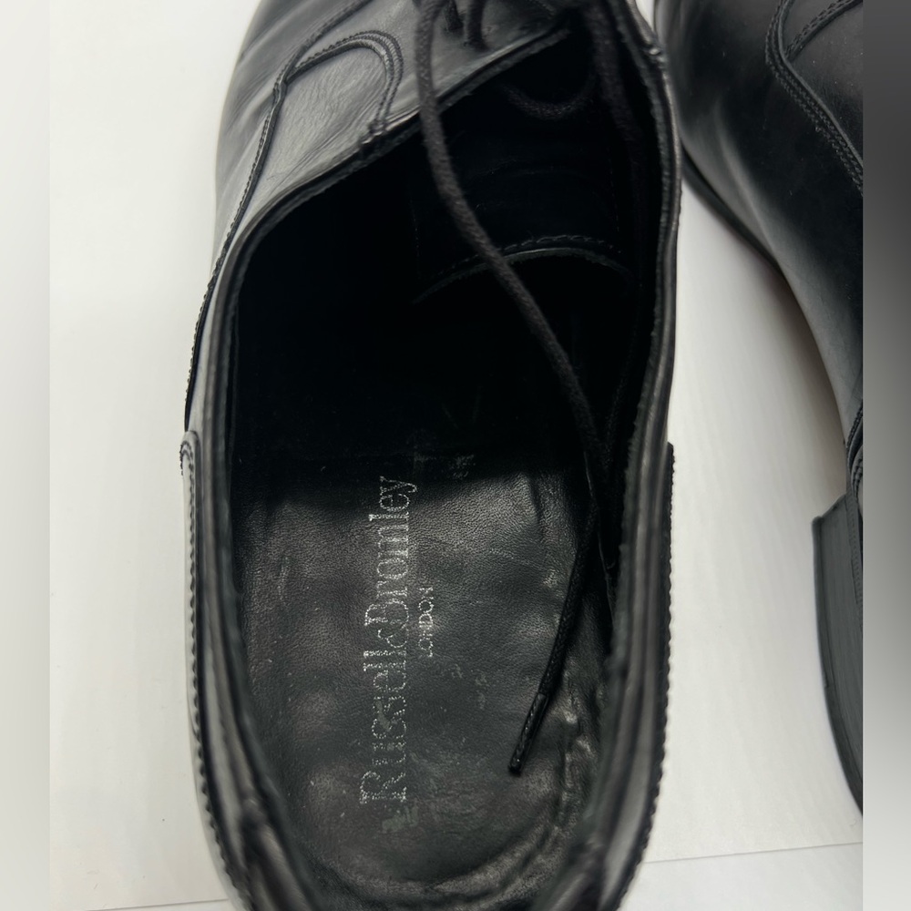 Russell & Bromley Black Leather Cumulus Toe Cap Leather Oxfords Men’s Size 10.5 - Picture 8 of 10